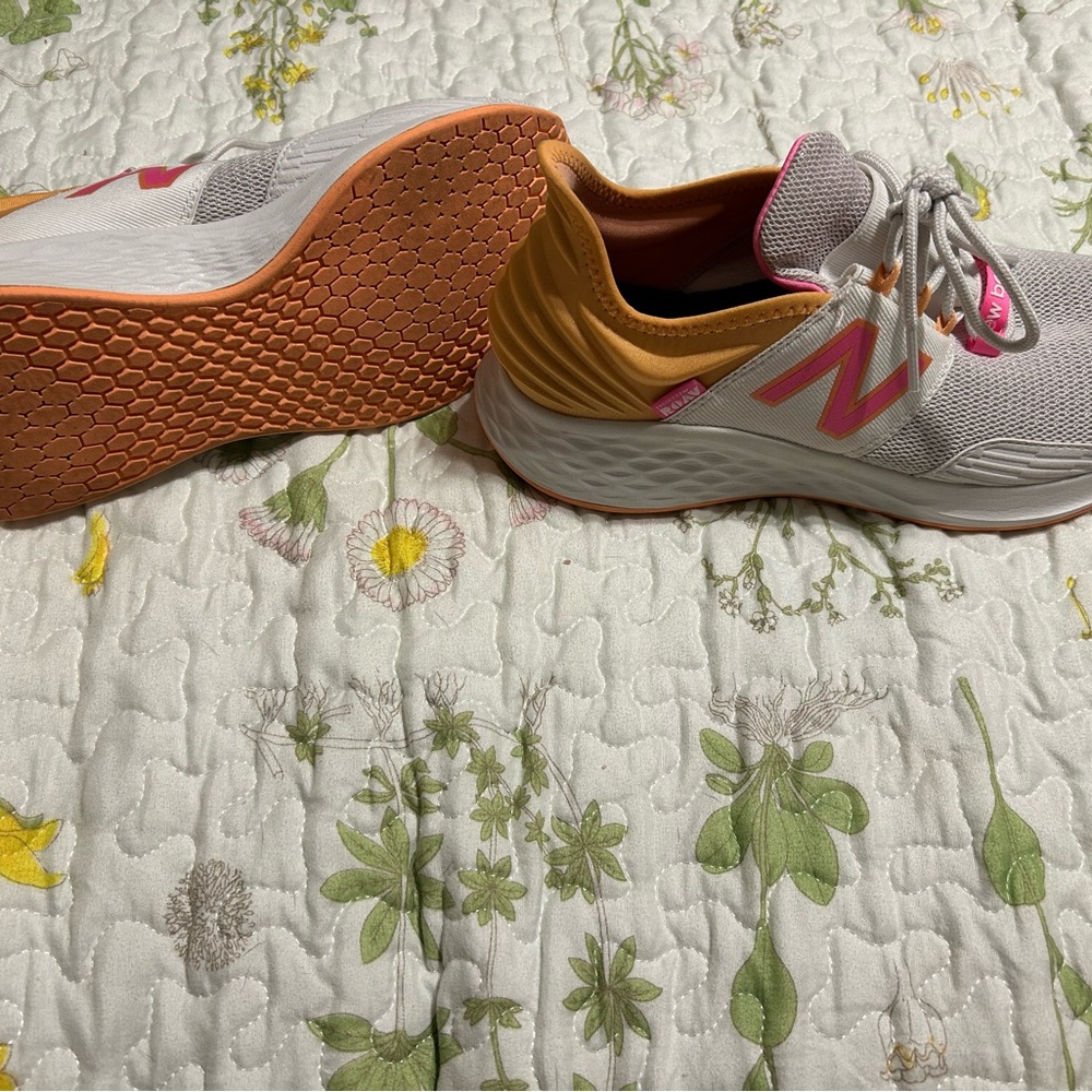New Balance Gray and Pink Sneakers